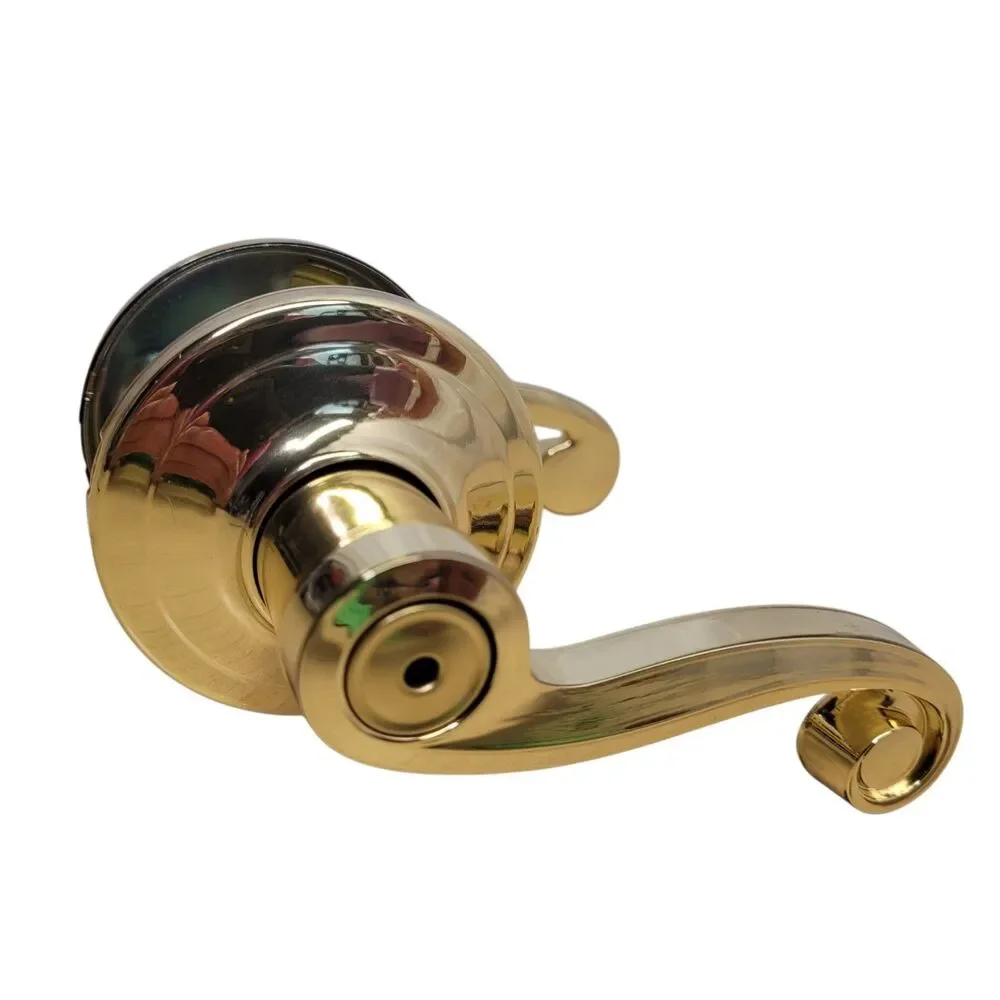 Kwikset Lido 730LL3CP Privacy Lever Interior Door Lever Lock Set Polished Brass - Picture 3 of 12